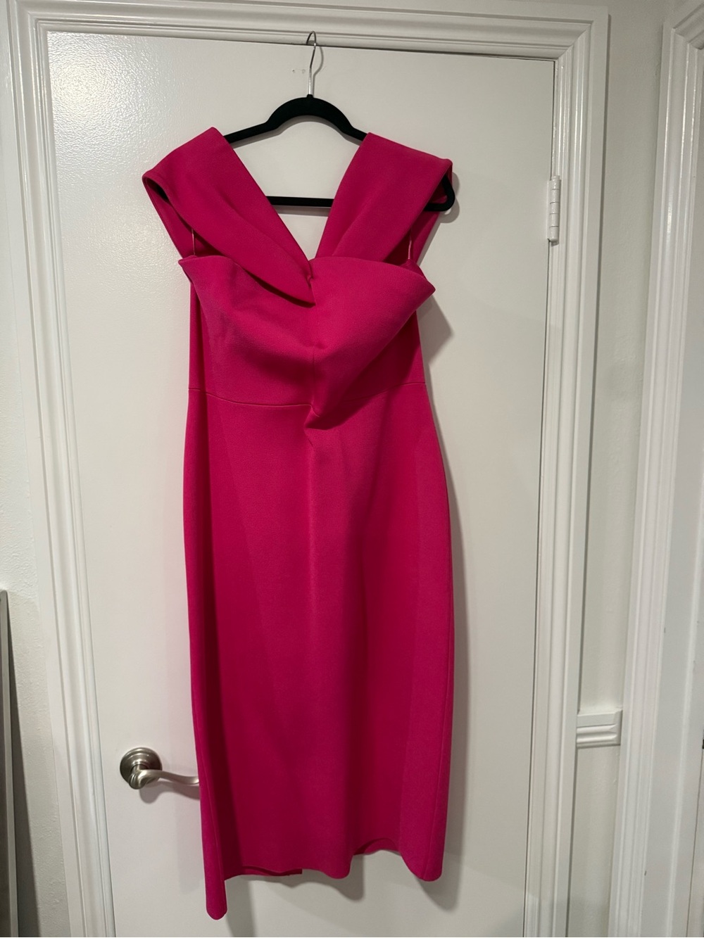 NWT St. John Hot Pink Sculpted Cocktail Dress Size 18 $1695 - Picture 2 of 12